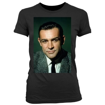 Sean Connery Women's Junior Cut Crewneck T-Shirt