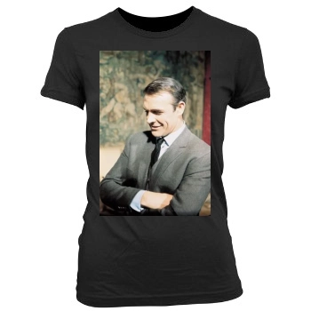 Sean Connery Women's Junior Cut Crewneck T-Shirt