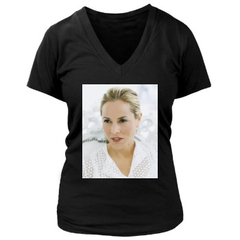 Maria Bello Women's Deep V-Neck TShirt