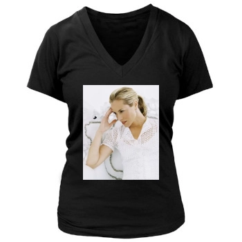 Maria Bello Women's Deep V-Neck TShirt